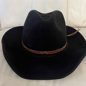 Black Cowboy Hat with Brown Band